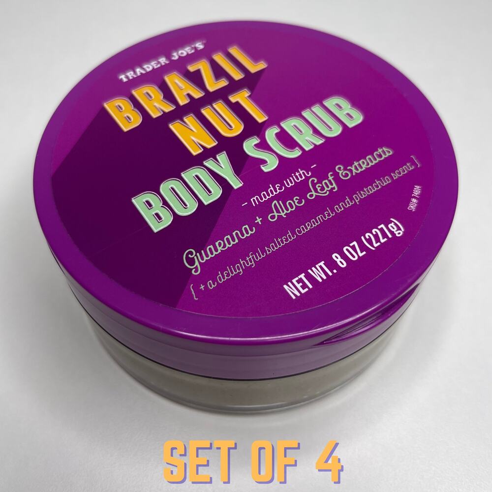 Set of 4 Trader Joe’s Brazil Nut Body Scrub — Salted Caramel Pistachio Scent NEW